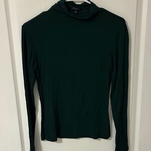 Elegant Dark Green Turtleneck Top